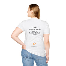 Carregar imagem no visualizador da galeria, Border Collie Portrait T-Shirt — Cute Black & White Dog Graphic Tee