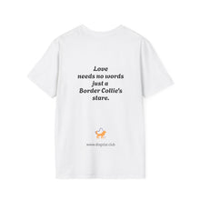Carregar imagem no visualizador da galeria, Border Collie Portrait T-Shirt — Cute Black & White Dog Graphic Tee