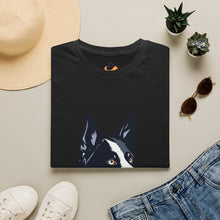 Carregar imagem no visualizador da galeria, Border Collie Portrait T-Shirt — Cute Black &amp; White Dog Graphic Tee
