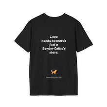 Carregar imagem no visualizador da galeria, Border Collie Portrait T-Shirt — Cute Black &amp; White Dog Graphic Tee
