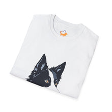 Carregar imagem no visualizador da galeria, Border Collie Portrait T-Shirt — Cute Black &amp; White Dog Graphic Tee

