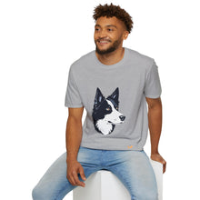 Carregar imagem no visualizador da galeria, Border Collie Portrait T-Shirt — Cute Black &amp; White Dog Graphic Tee
