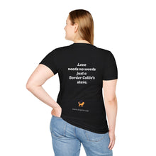 Carregar imagem no visualizador da galeria, Border Collie Portrait T-Shirt — Cute Black &amp; White Dog Graphic Tee
