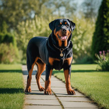Load image into Gallery viewer, Rottweiler en pie en pasadera de jardin
