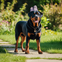 Load image into Gallery viewer, Rottweiler em pie en piedra jardin
